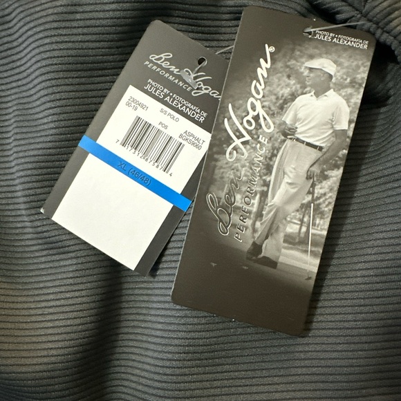 Ben Hogan Performance Ribbed Gray Polo Men’s Sz XL Power Wick Power Span MWT - Picture 3 of 3